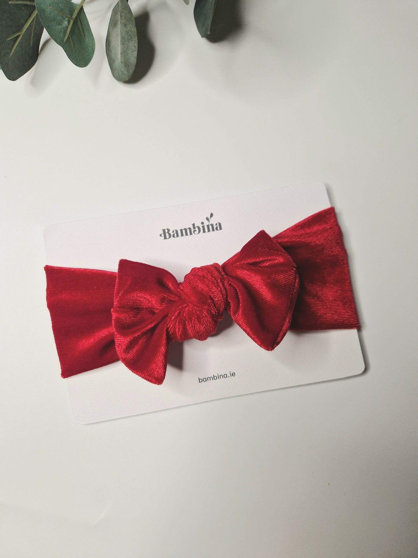 Velvet Headband - Berry Red