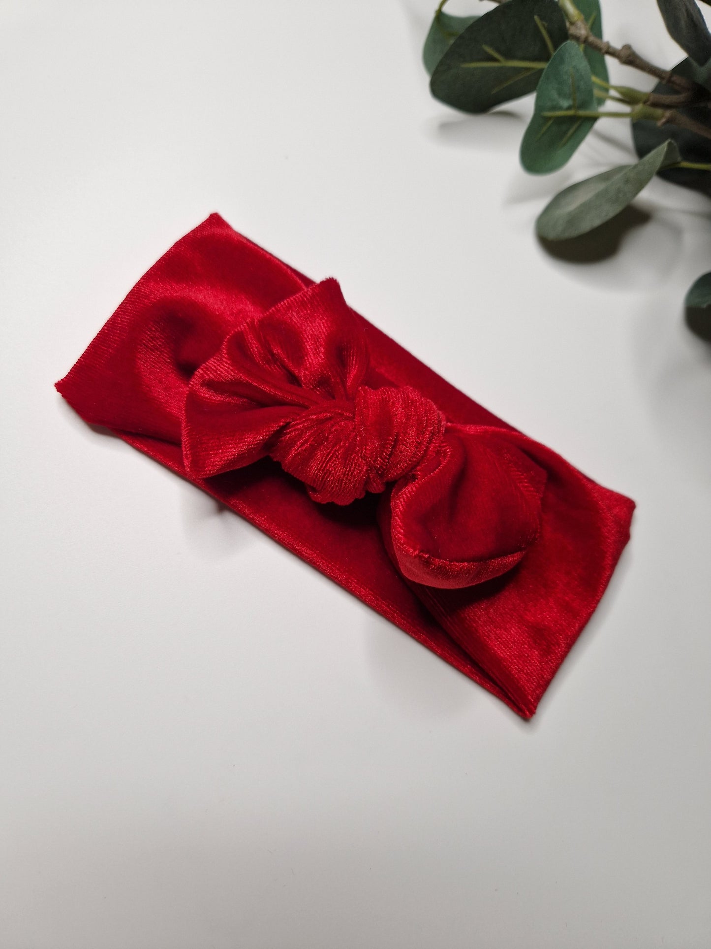 Velvet Headband - Berry Red