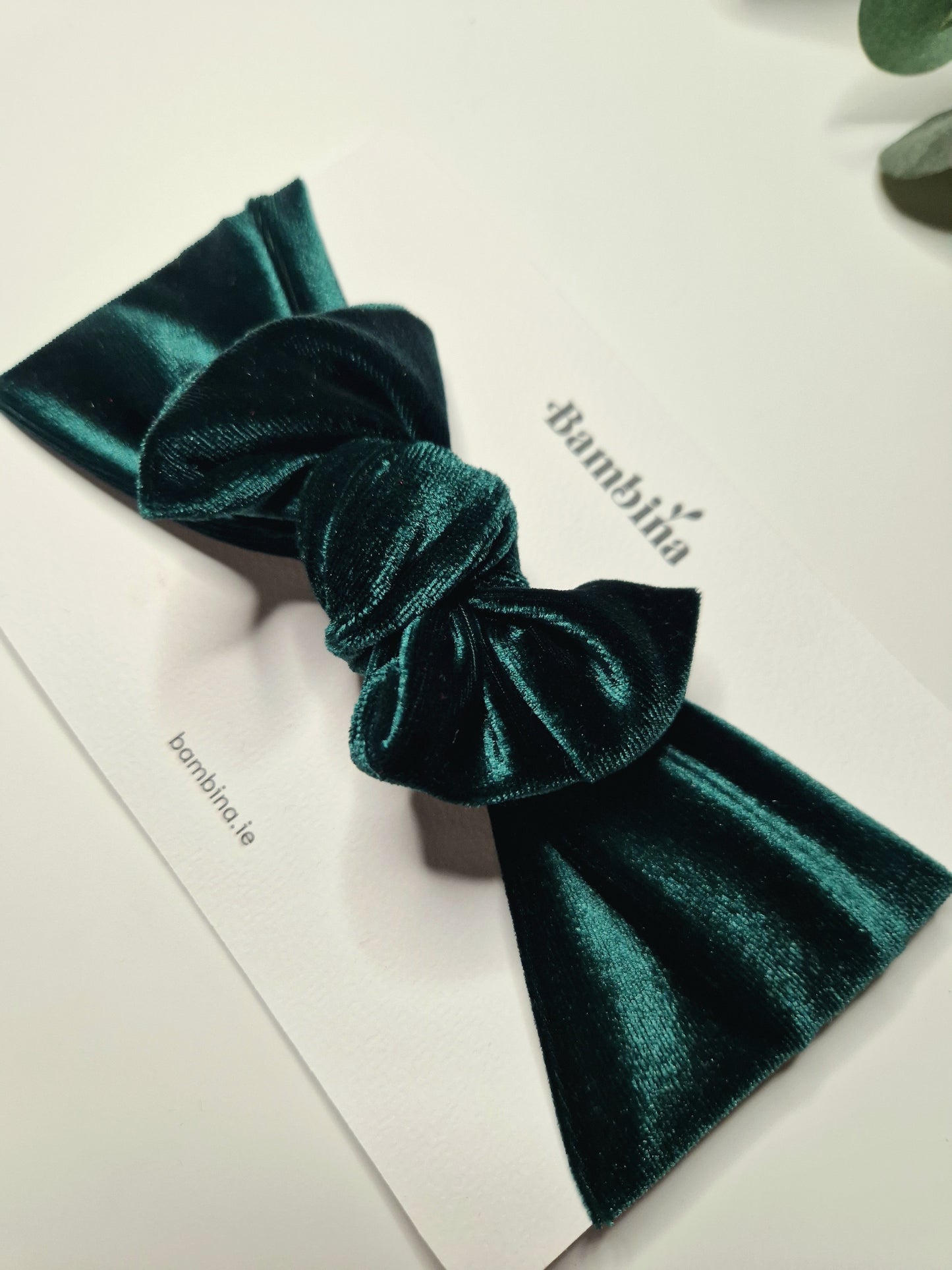 Velvet Headband - Emerald Green