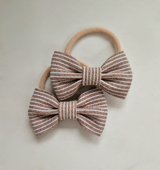 Hair Bobbins 2 pack - Striped Linen