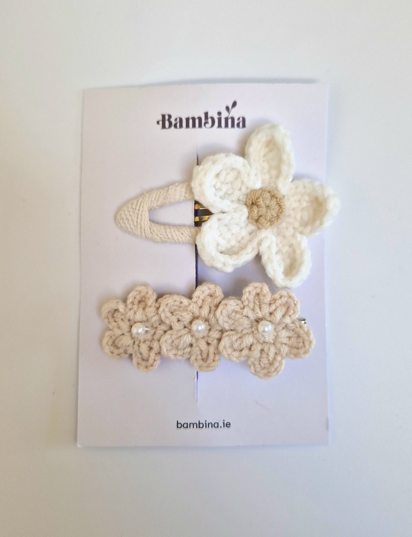 Floral Crochet Hair Clip Set - 2 Pack
