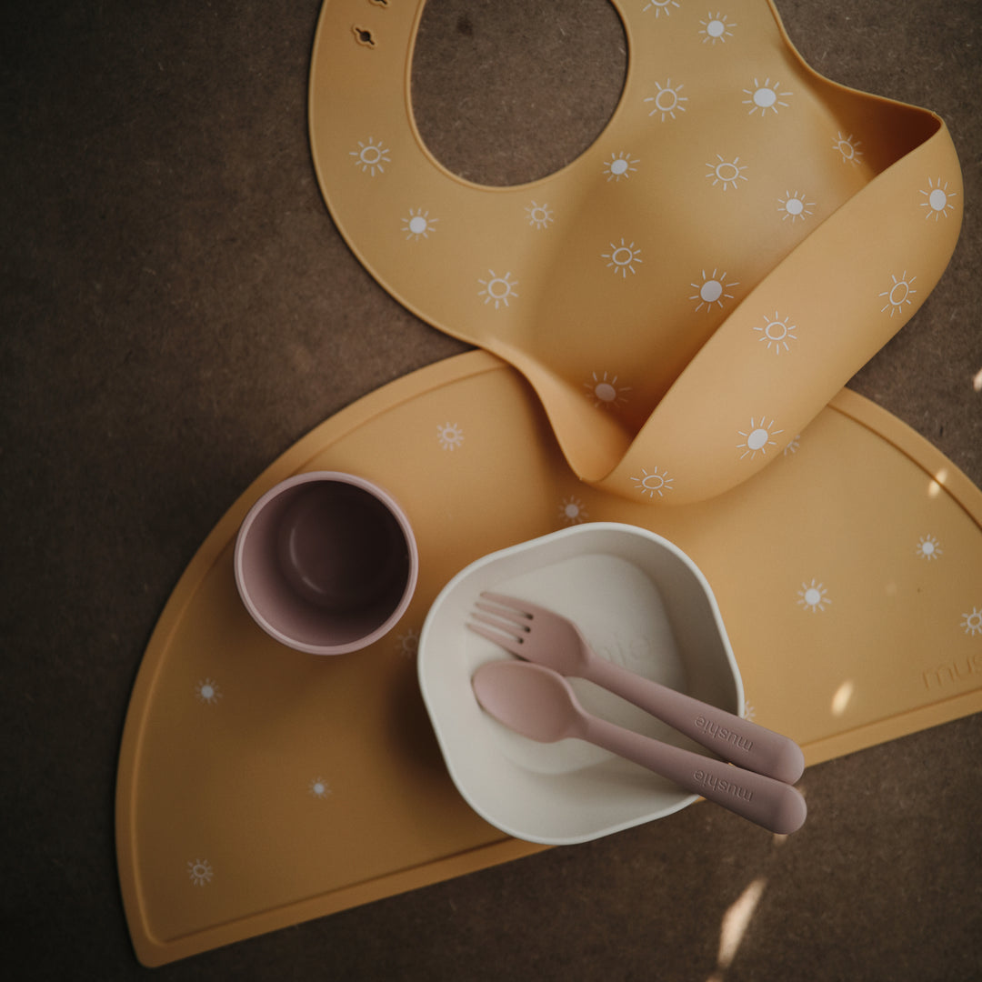 Silicone Baby Bib - Sun Orange