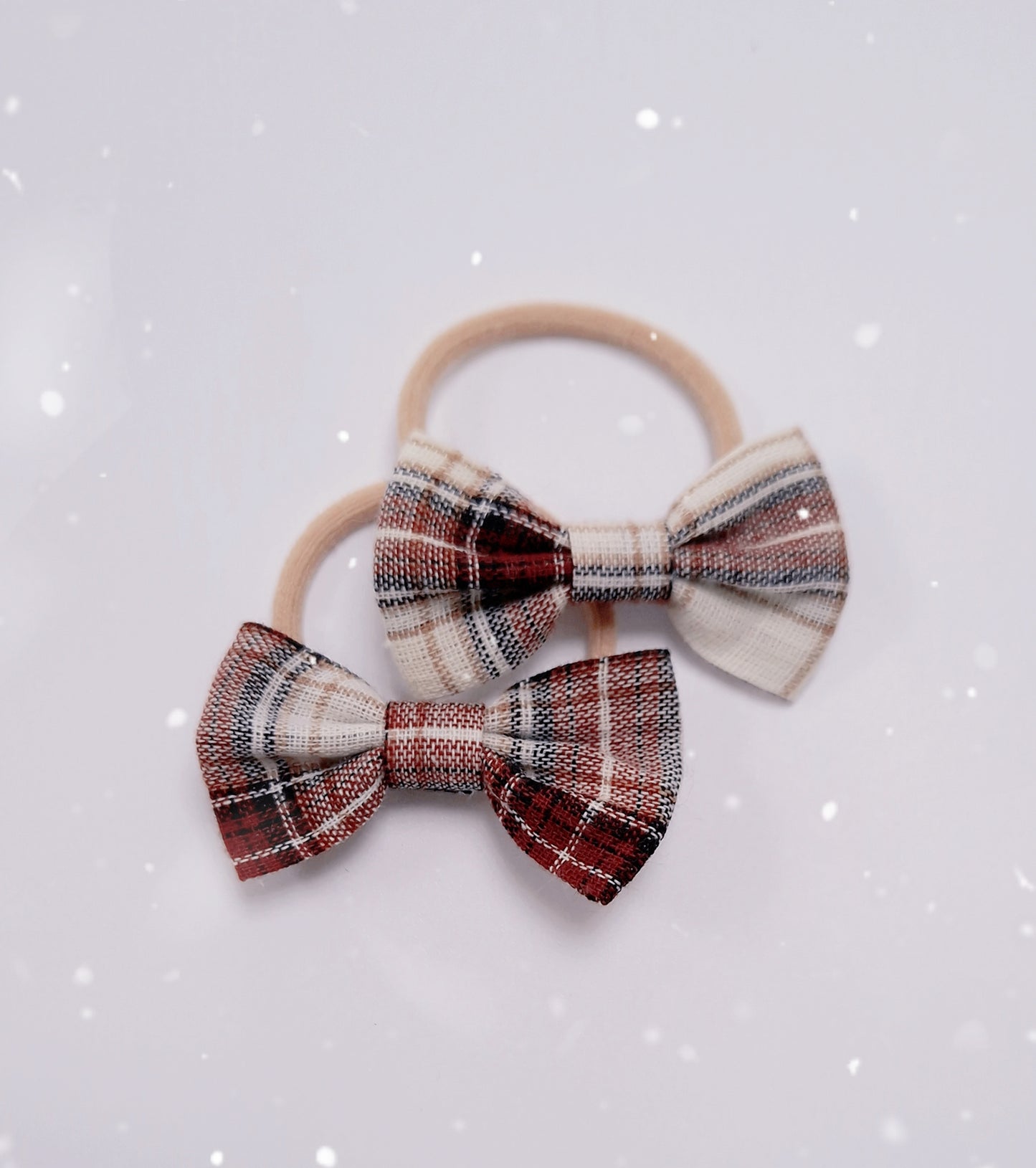 Hair Bobbins 2 pack - Red Tartan