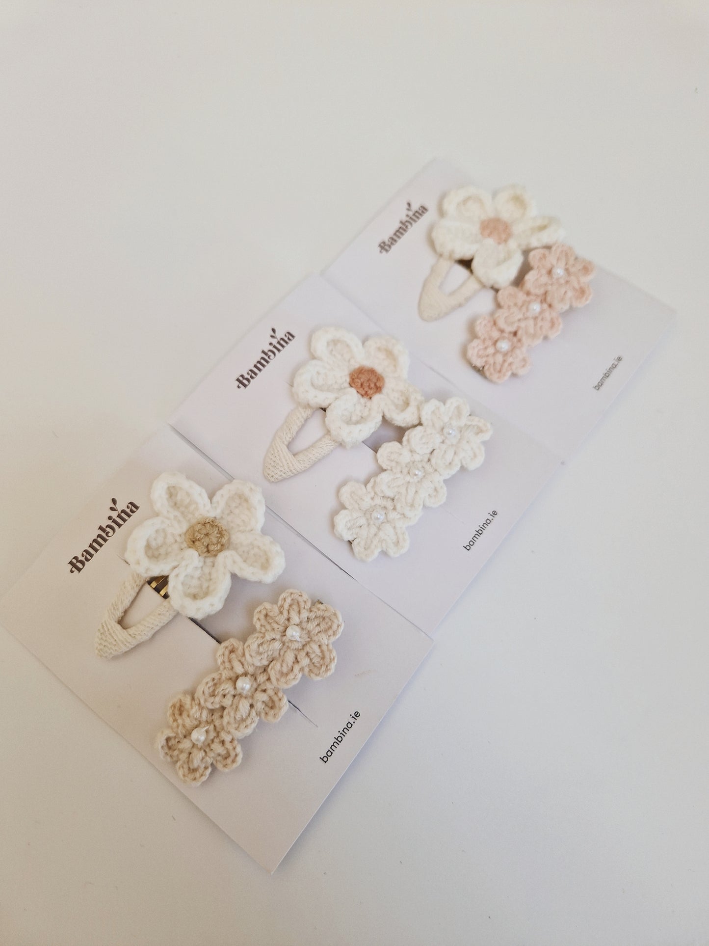 Floral Crochet Hair Clip Set - 2 Pack