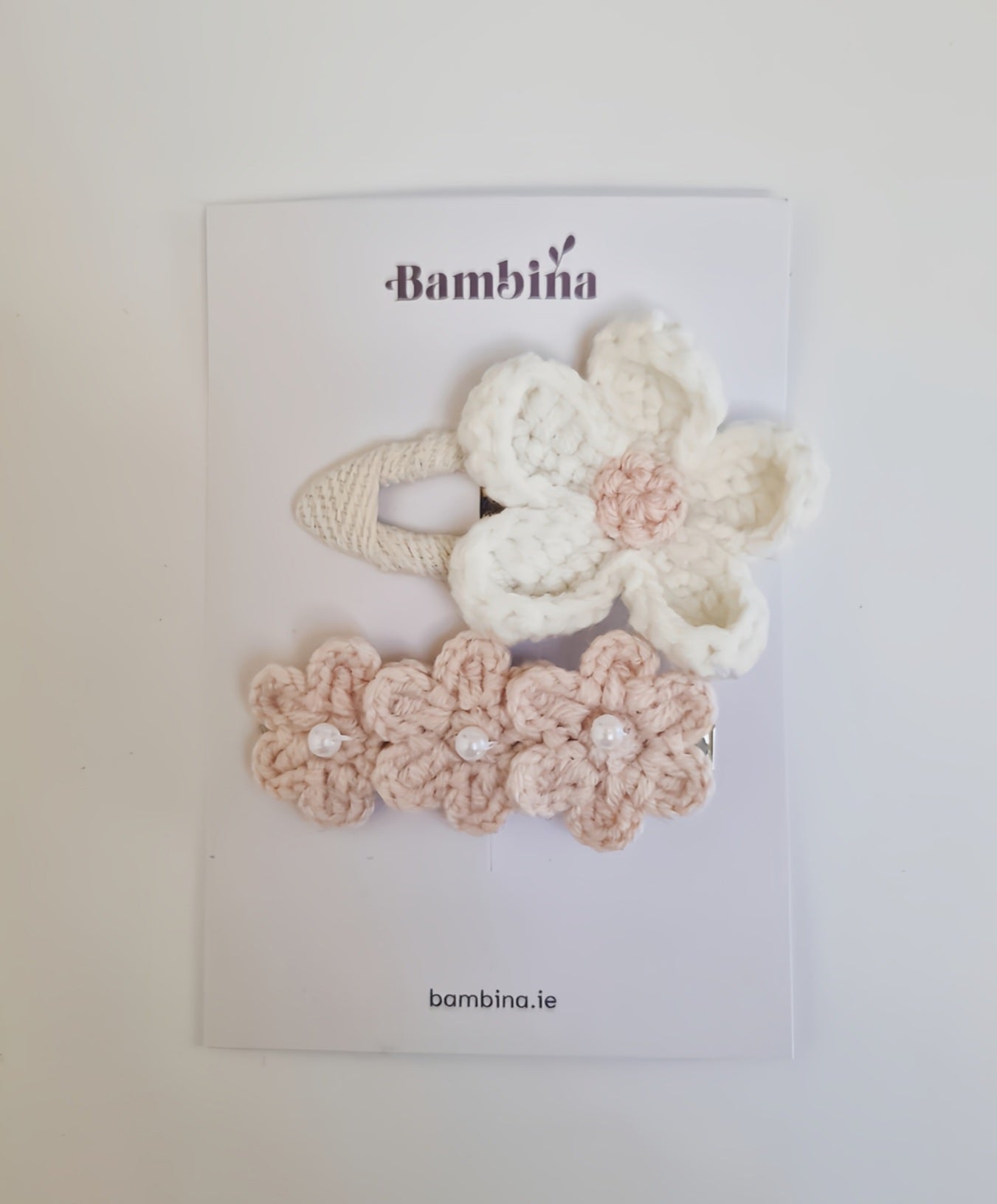 Floral Crochet Hair Clip Set - 2 Pack