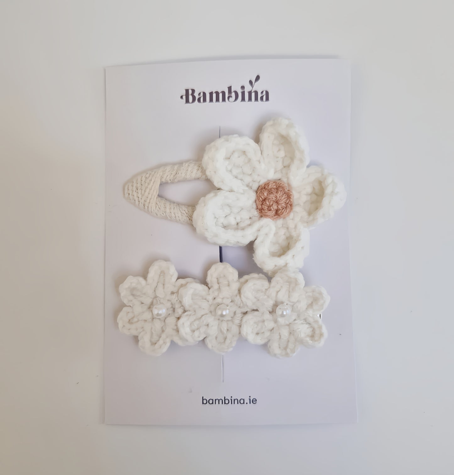 Floral Crochet Hair Clip Set - 2 Pack