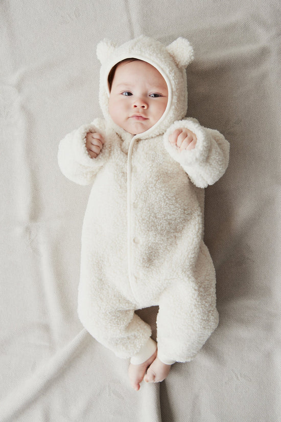 Sasha Recycled Polyester Sherpa Onepiece - Natural