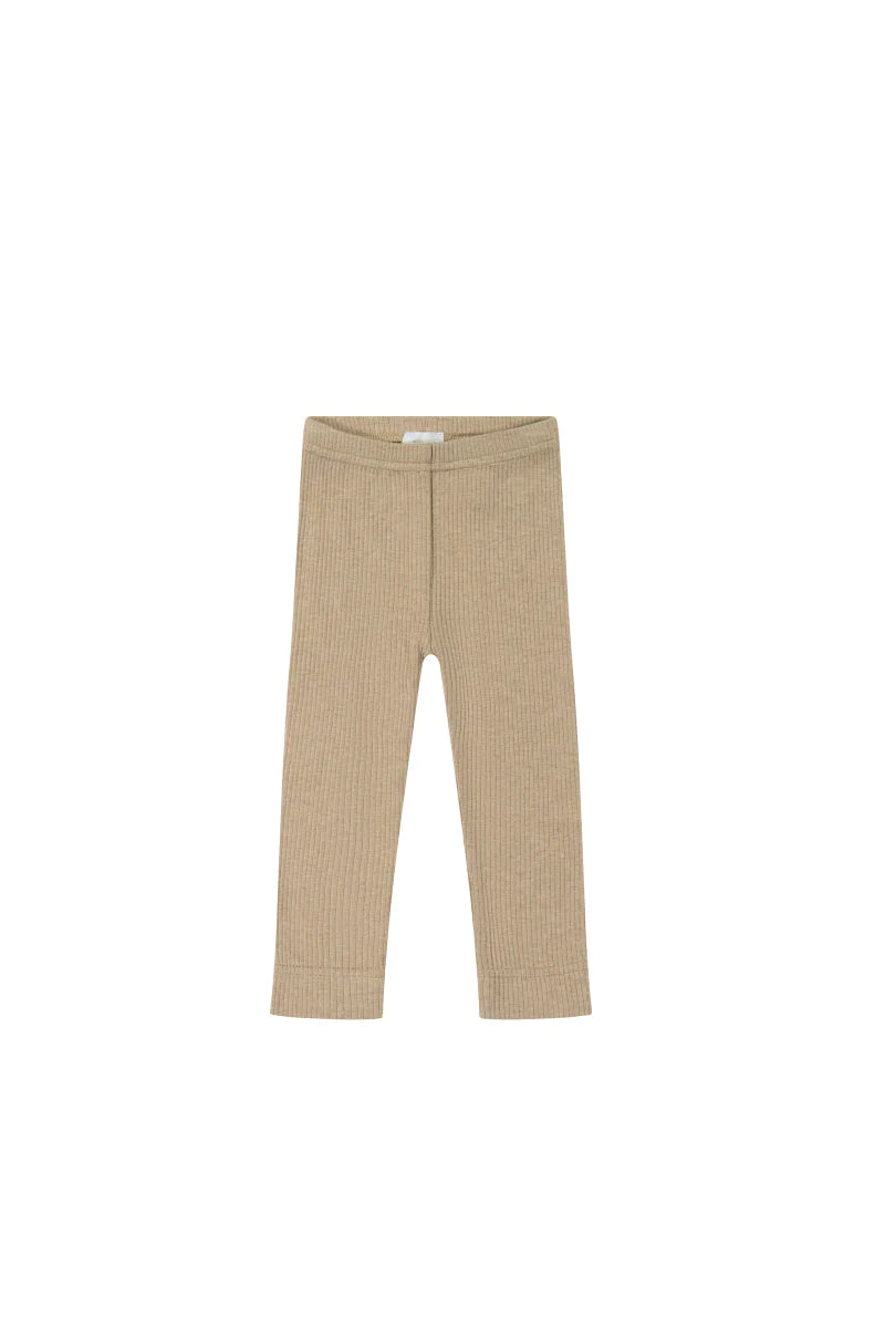Organic Cotton Modal Elastane Legging - Caramel Marle