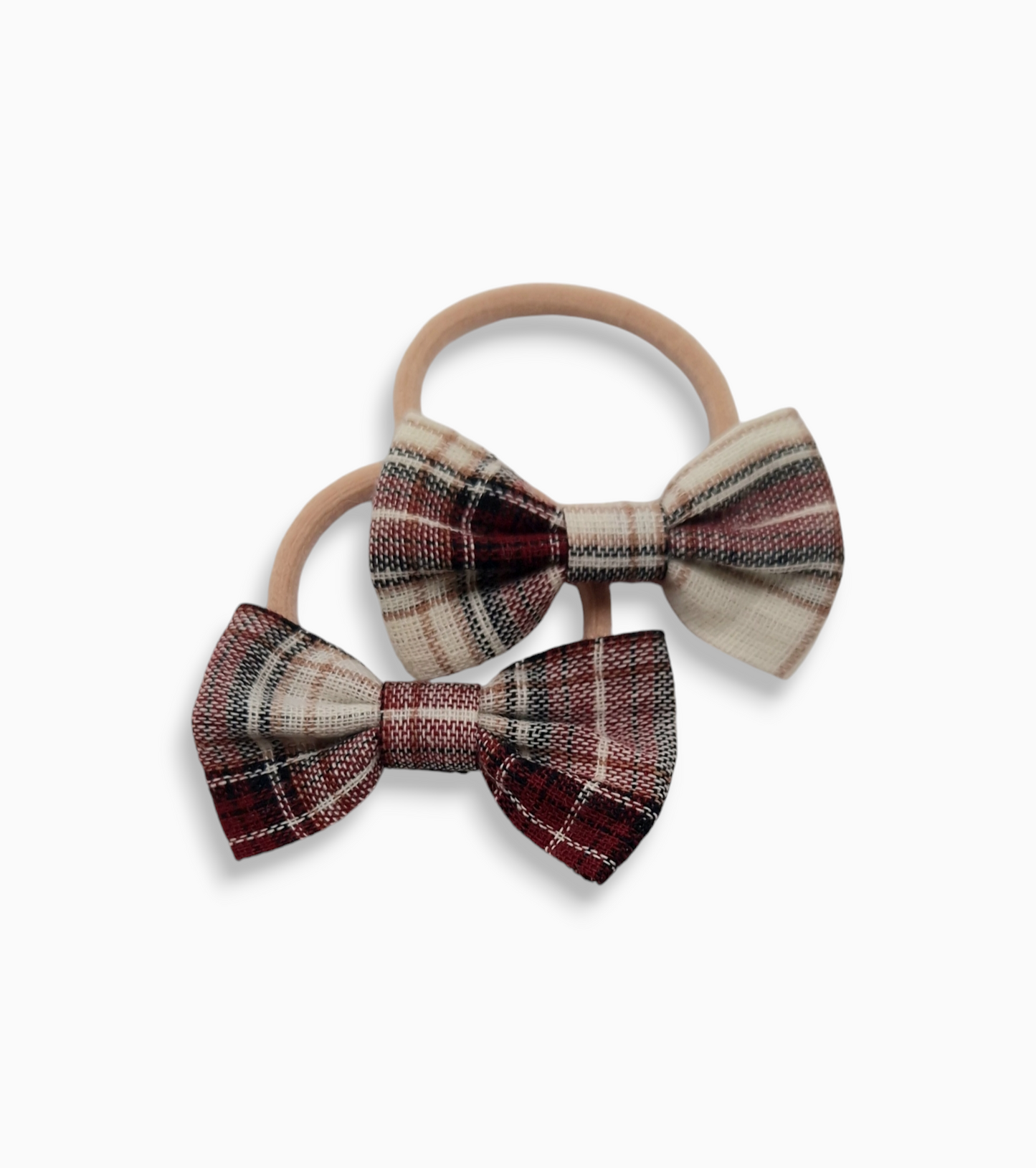Hair Bobbins 2 pack - Red Tartan