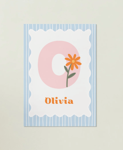 Flower Power Personalised Name Print