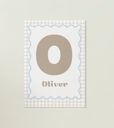 Gingham Personalised Name Print