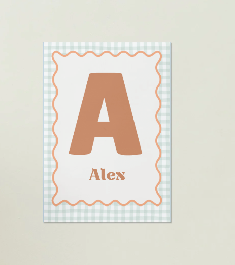 Gingham Personalised Name Print