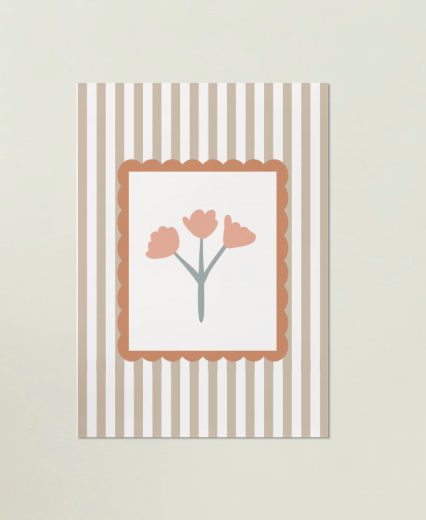 Striped Flower - Beige