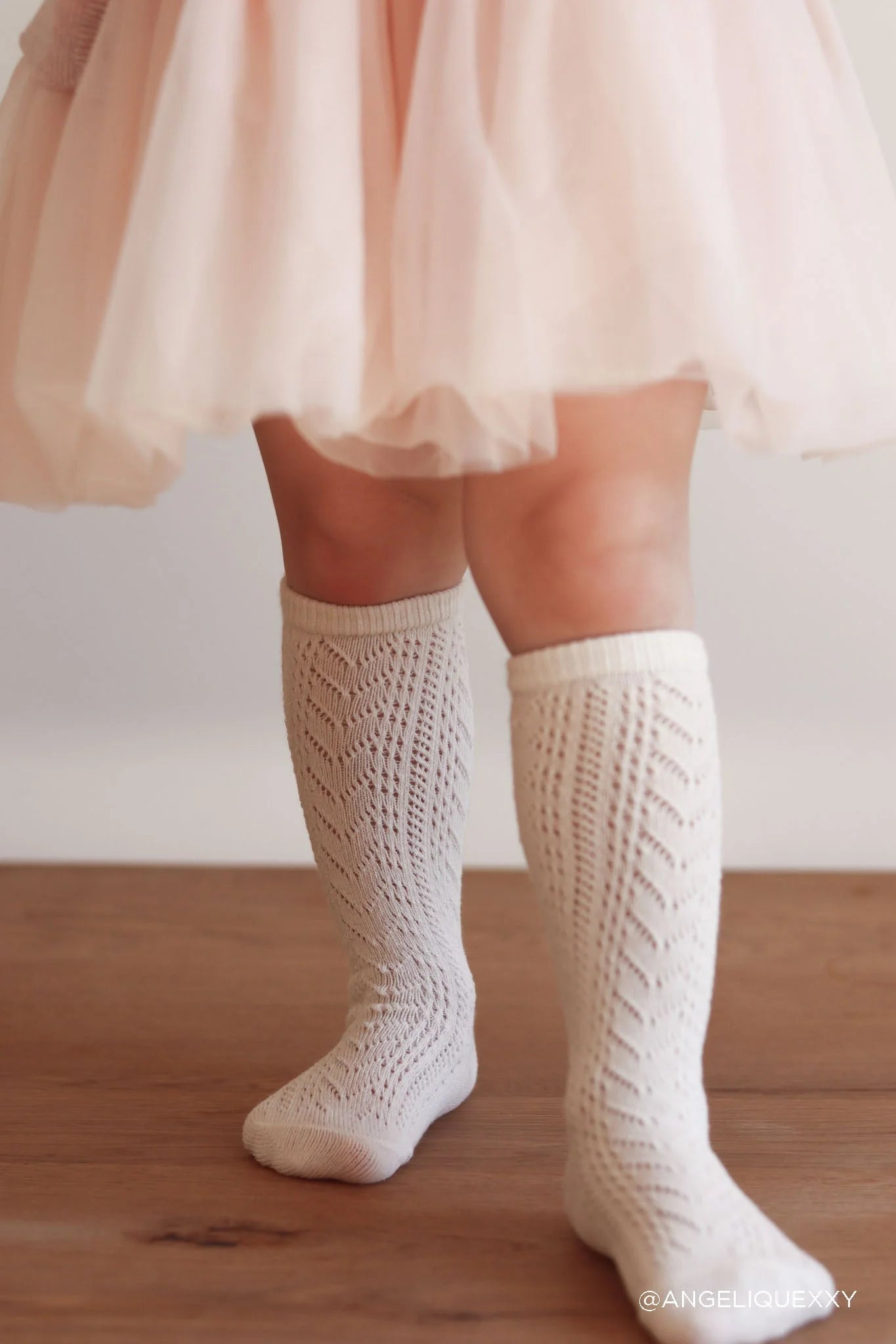 Cable Weave Knee High Sock - Vanilla Bean