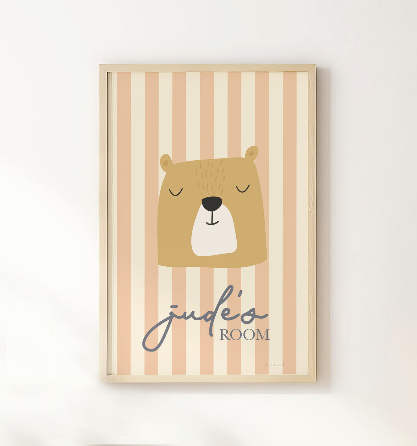 Striped Animal Personalised Name Print - Set of 3