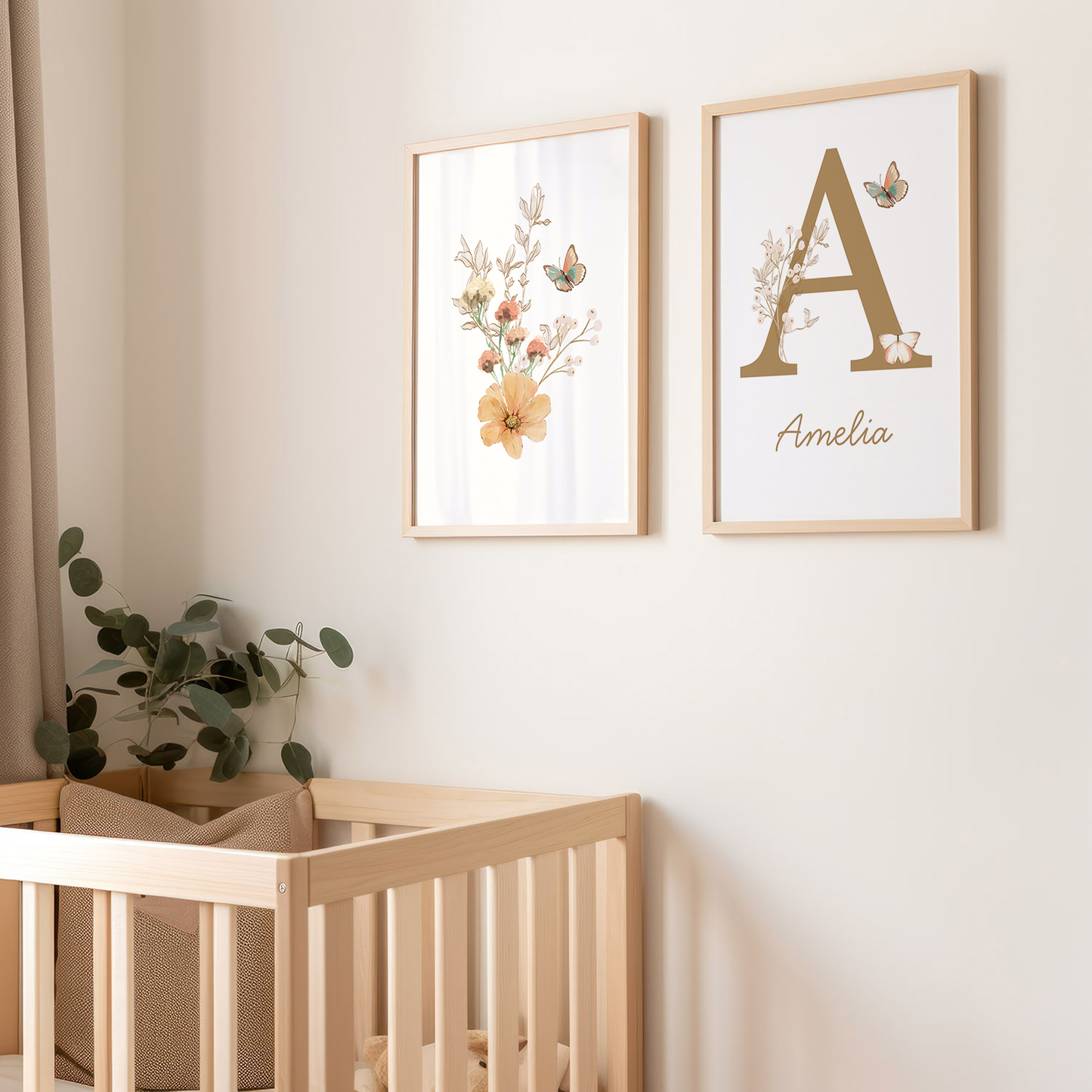 Butterfly Personalised Name Print - Set of 2