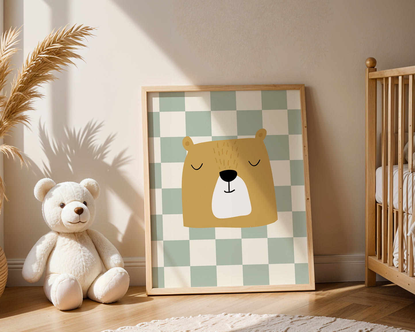 Checkered Bear Print