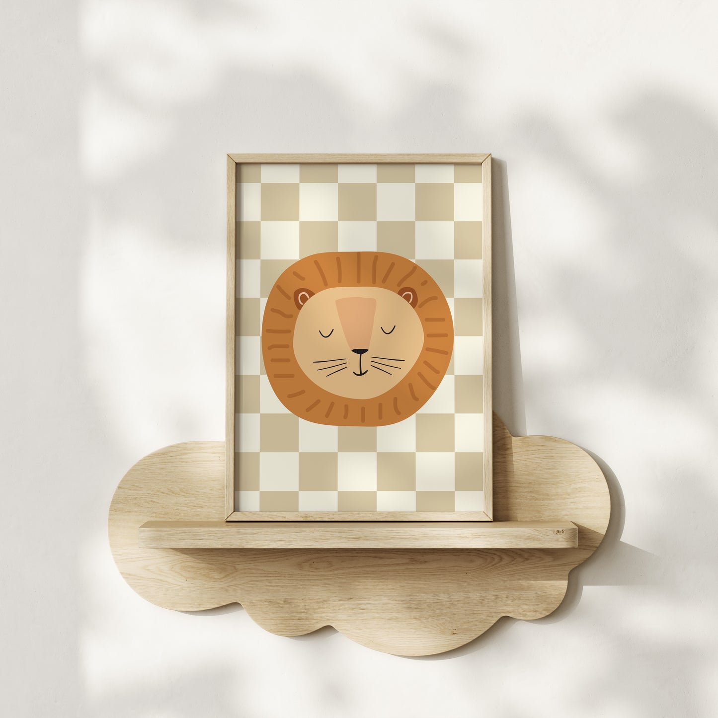 Checkered Lion Print - Topaz