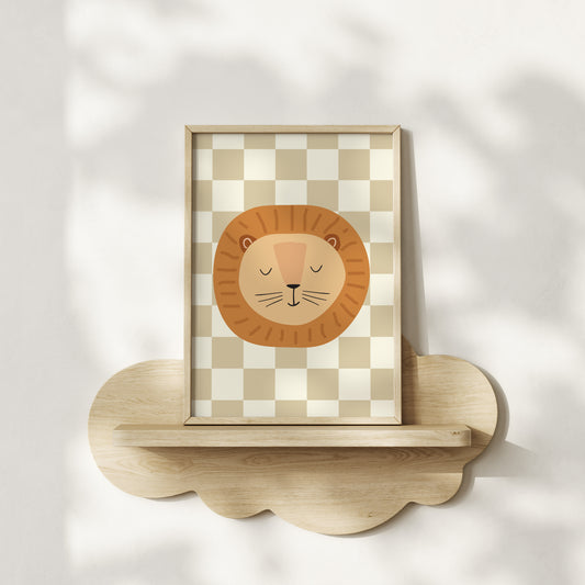 Checkered Lion Print - Topaz