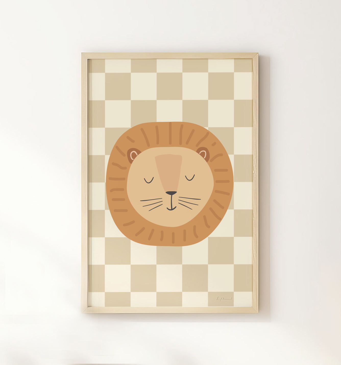 Checkered Lion Print - Topaz
