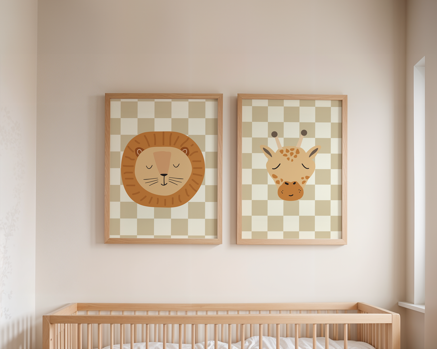 Checkered Lion Print - Topaz