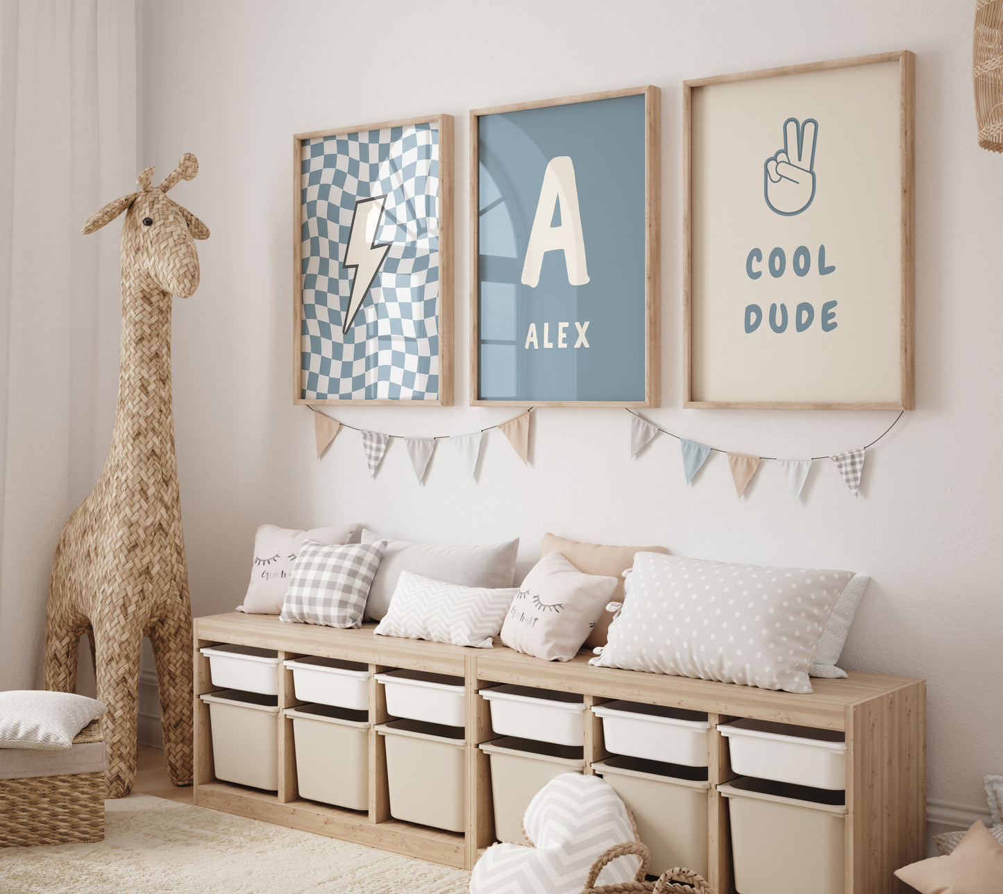 Cool Dude Personalised Name Print - Set of 3