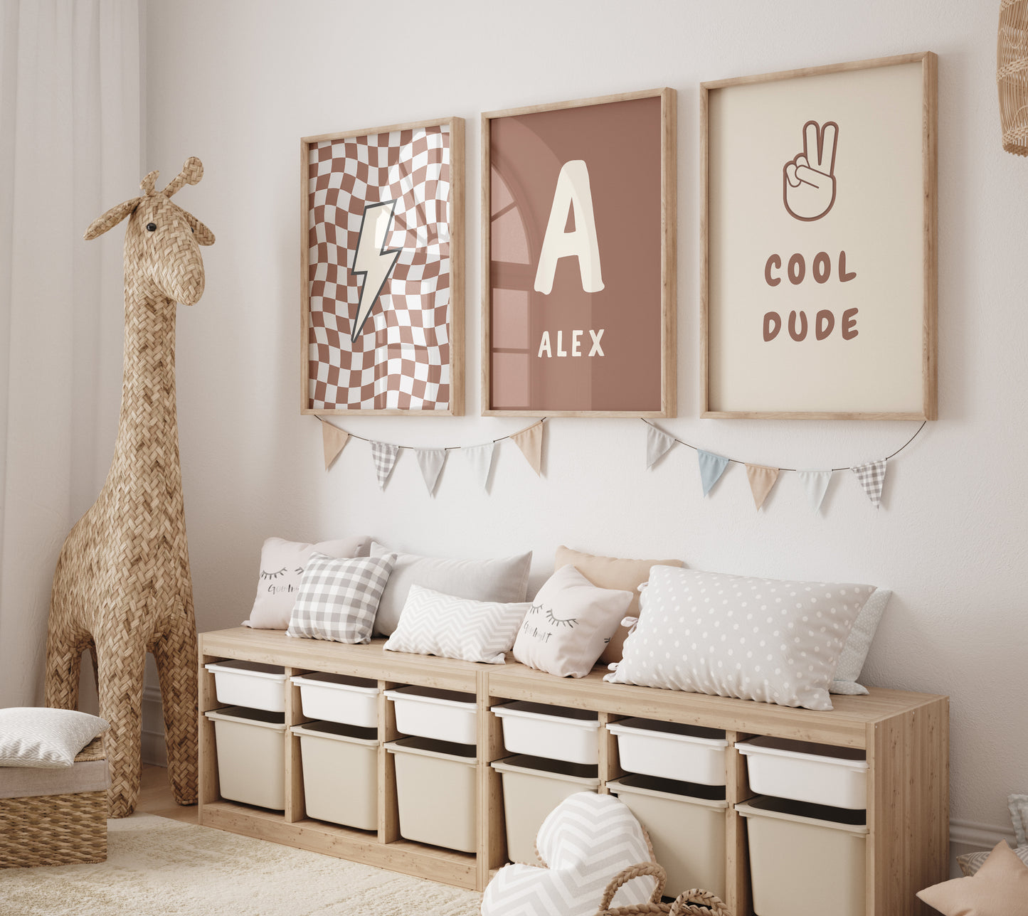 Cool Dude Personalised Name Print - Set of 3