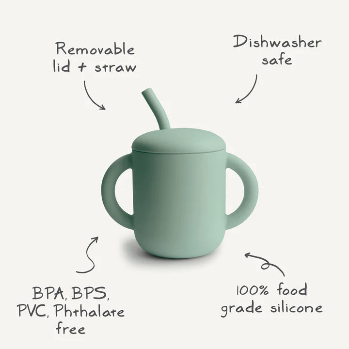 Silicone Training Cup with straw - Soft Lilac