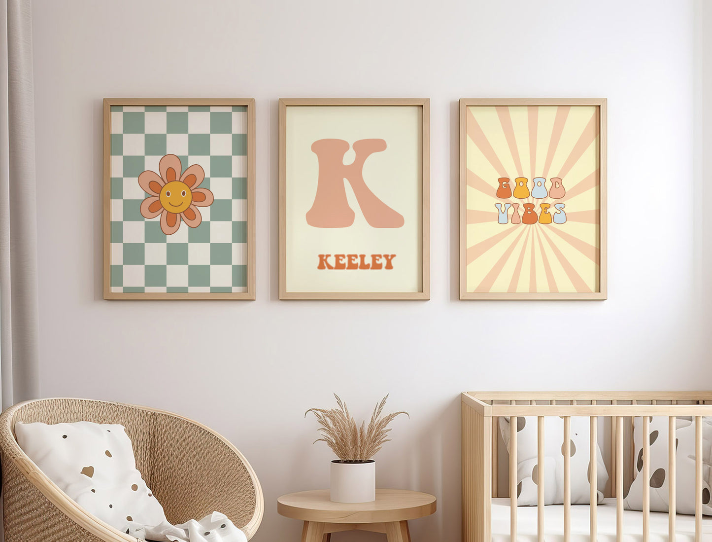 Flower Power Name Print - Set of 3