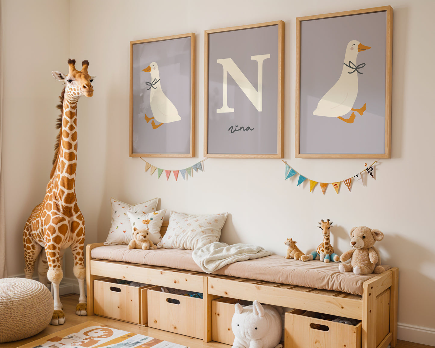 Silly Goose Personalised Name Print - Set of 3