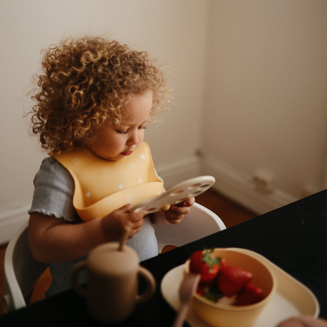 Silicone Baby Bib - Sun Orange