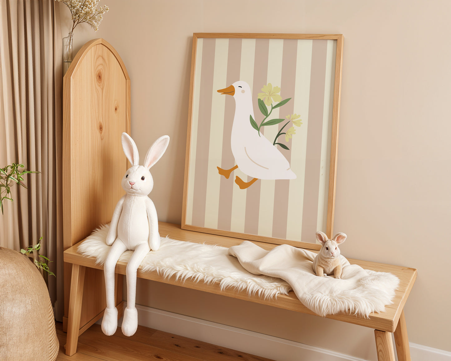 Pinked Striped Goose Print