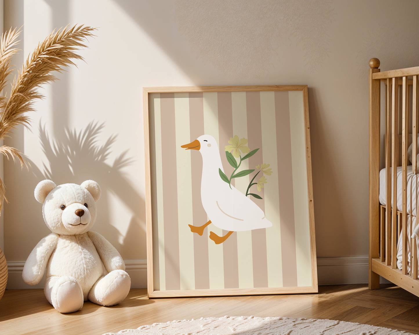 Pinked Striped Goose Print