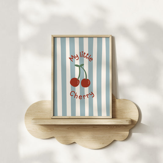 My Little Cherry Print - Blue