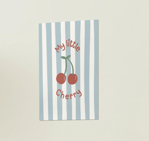 My Little Cherry Print - Blue