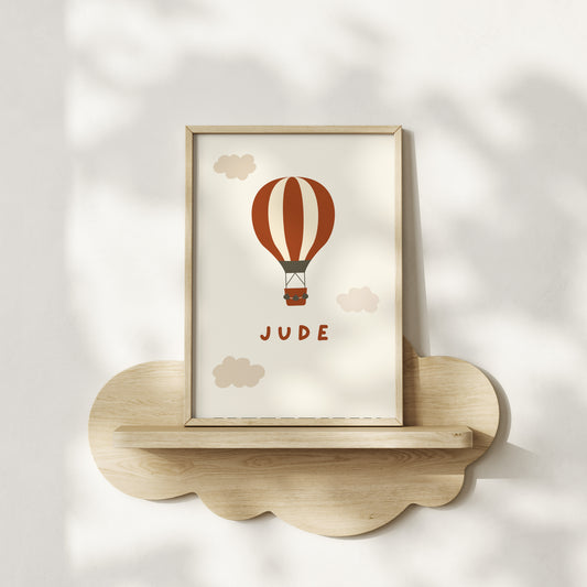 Hot Air Balloon Personalised Name Print