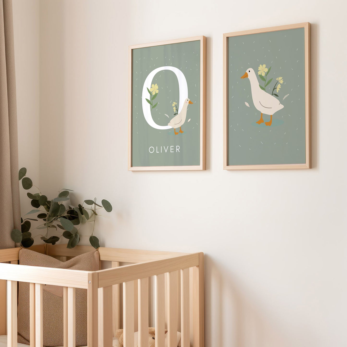 Goose Personalised Name Print - Set of 2