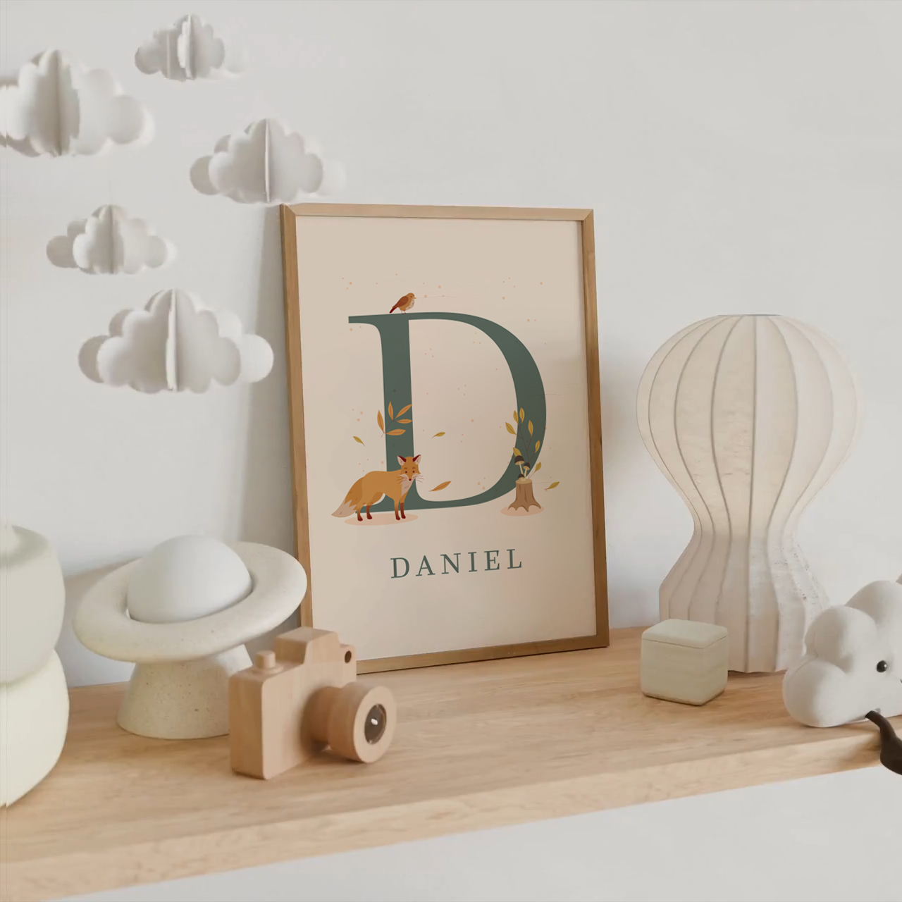 Woodland Fox Personalised Name Print