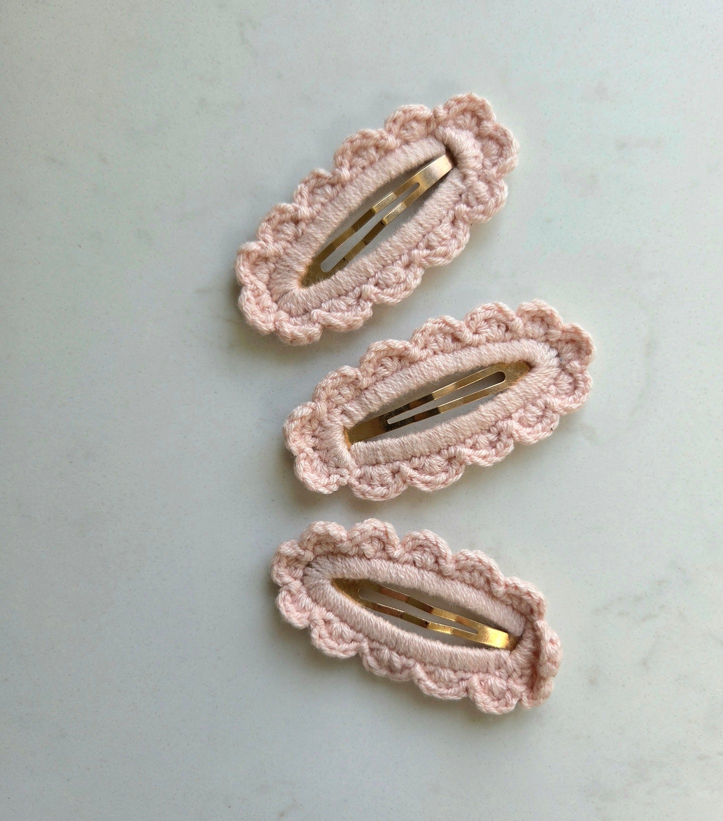 Crochet Hair Clip - Baby Pink