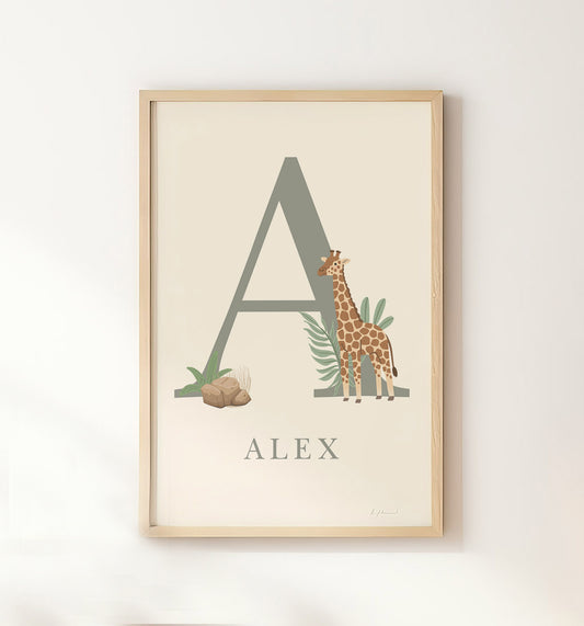 Safari Personalised Name Print