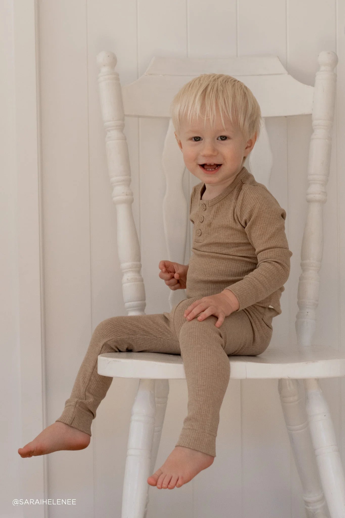 Organic Cotton Modal Elastane Legging - Caramel Marle
