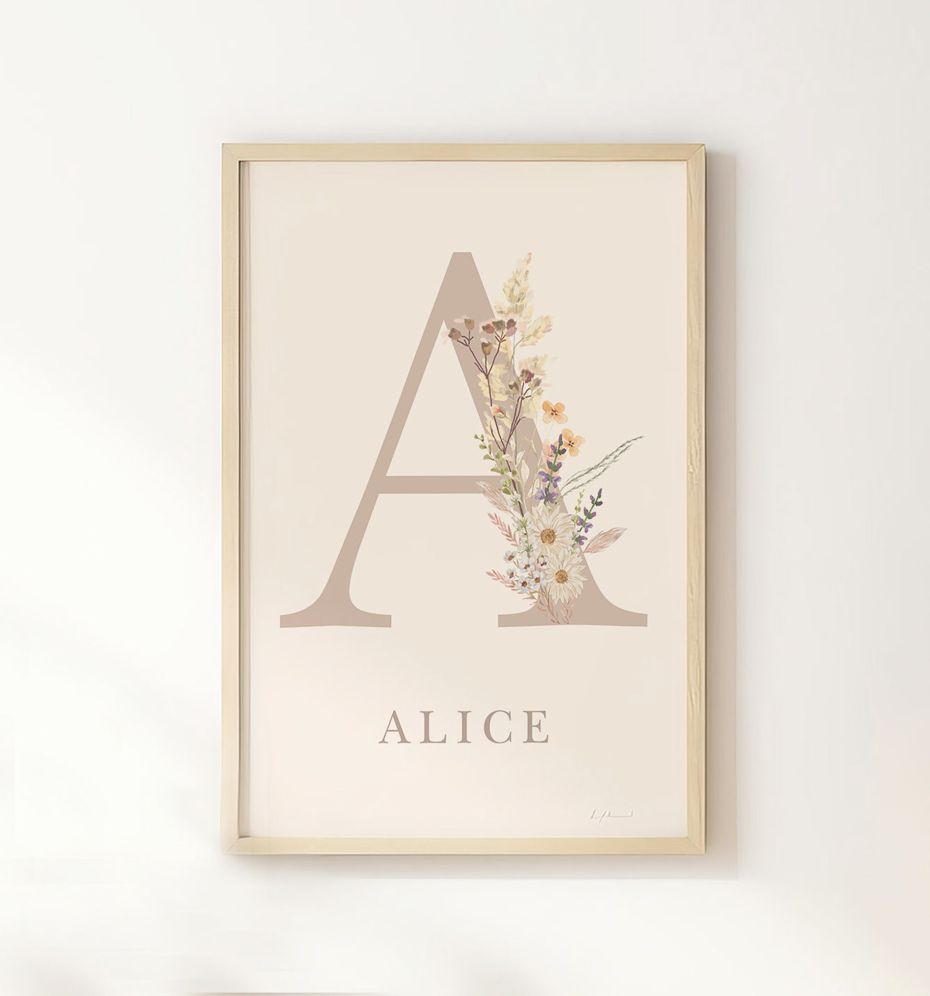 Wildflower personalised Name Print - Set of 3