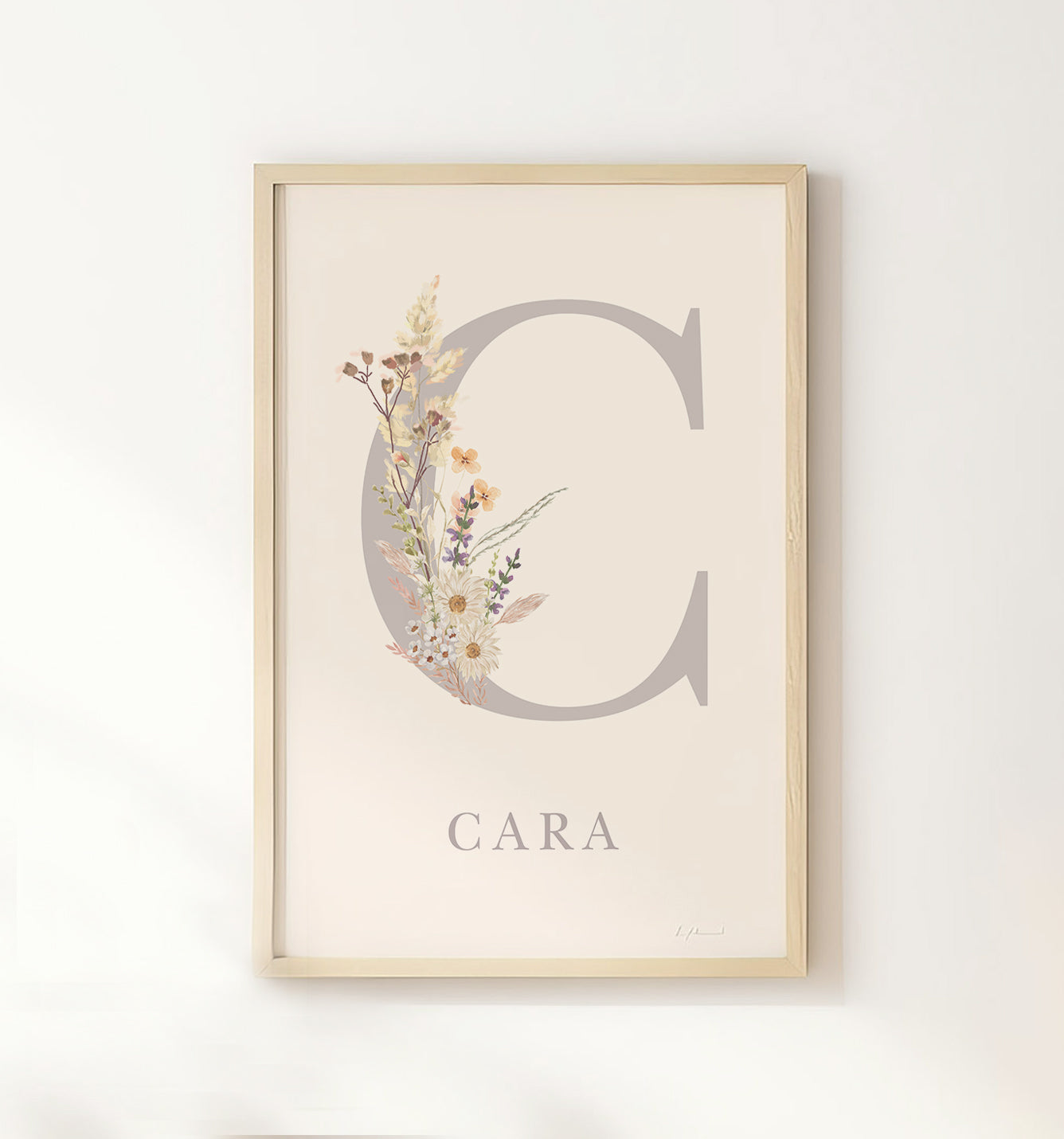 Wildflower personalised Name Print - Set of 3