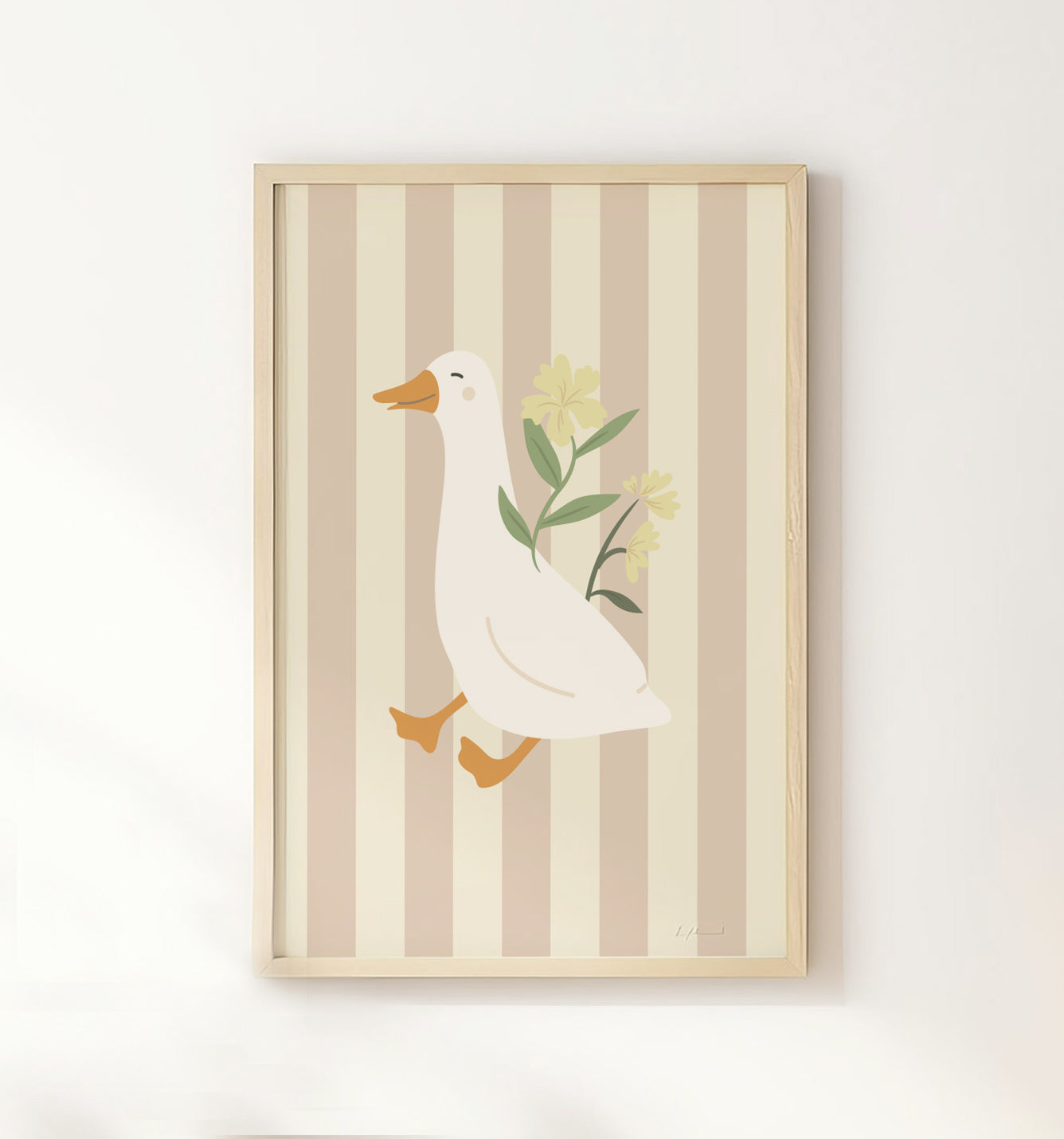 Pinked Striped Goose Print