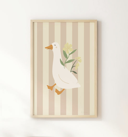 Pinked Striped Goose Print