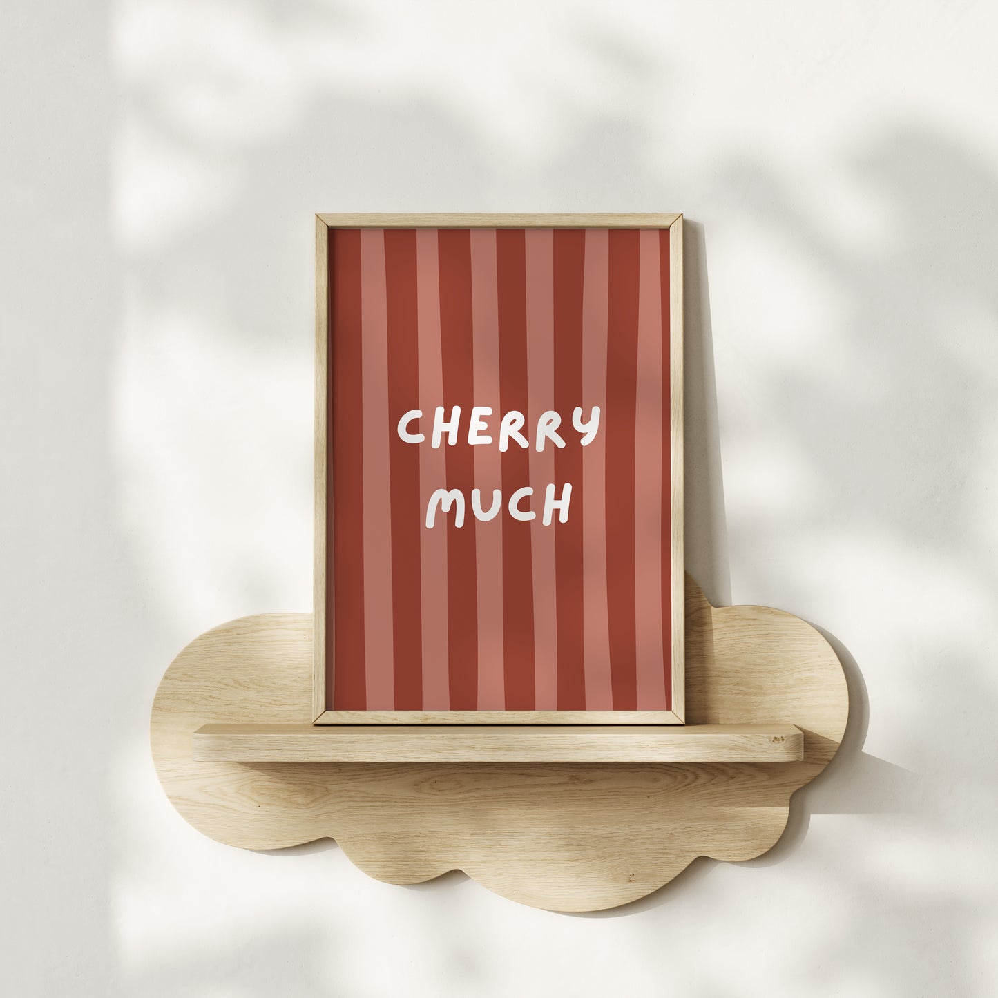 striped cherries kids wall print