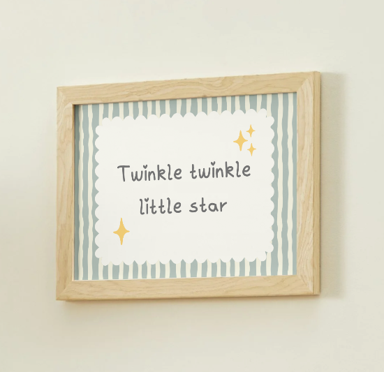 Twinkle twinkle, little star - sage stripes