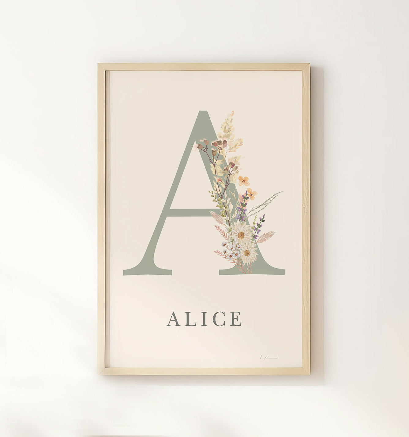Wildflower personalised Name Print - Set of 3