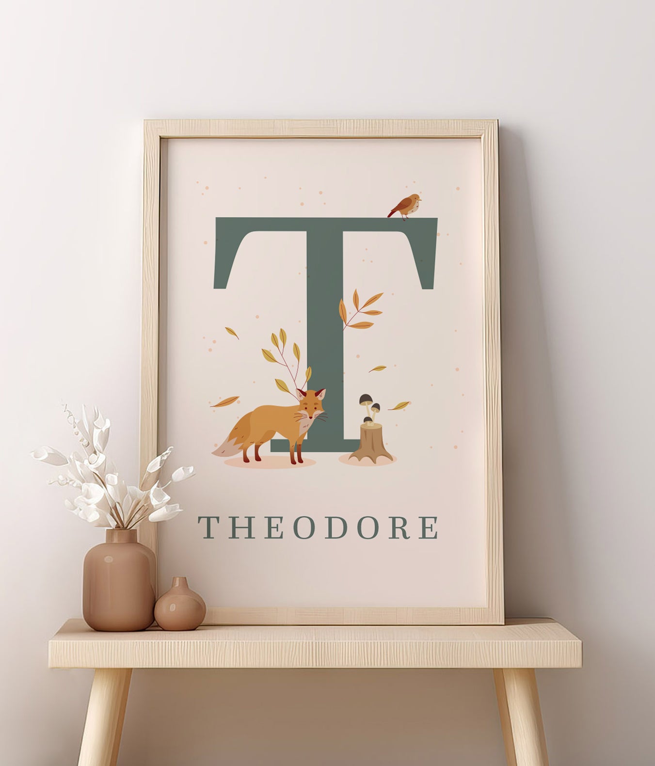 Woodland Fox Personalised Name Print