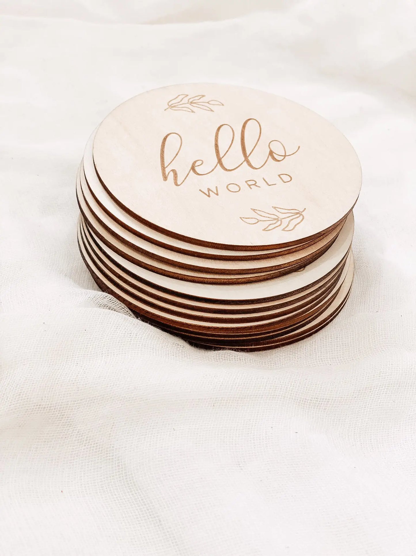 Wooden Milestone Cards - Leaves